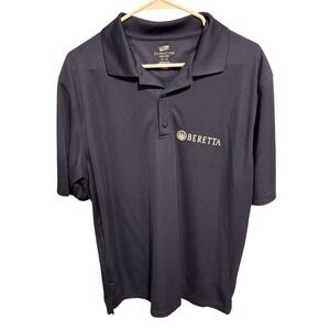 Beretta Polo Shirt Mens Performance Hunting Mesh Polyester Logo - Blue Large